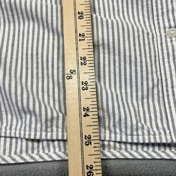 Everlane Shirt Mens Medium Gray Stripe Button Up Organic Cotton Long Sleeve - Picture 9 of 12